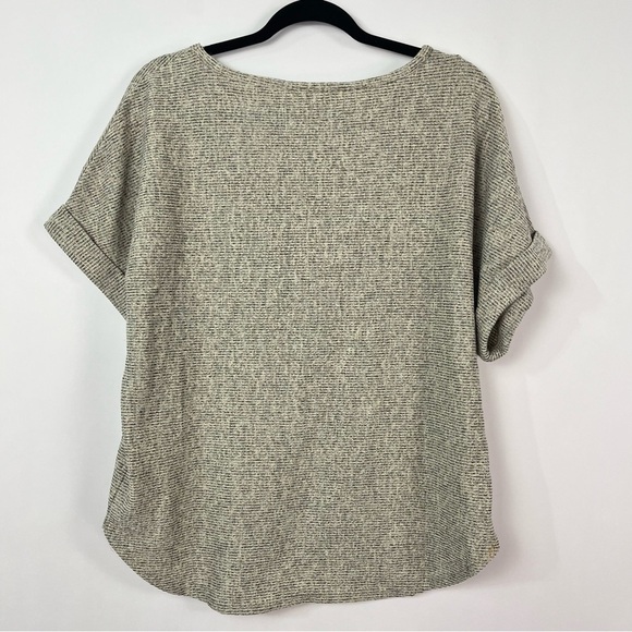 2/$30 Max Studio Ruched Sleeve Top size Medium Grey blend - Picture 4 of 8